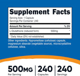 Nutricost Glutathione Reduced Form 500mg 240 Capsules (3 Pack) – 720 Capsules Total | Antioxidant Supplement | Organic Wellness Hub