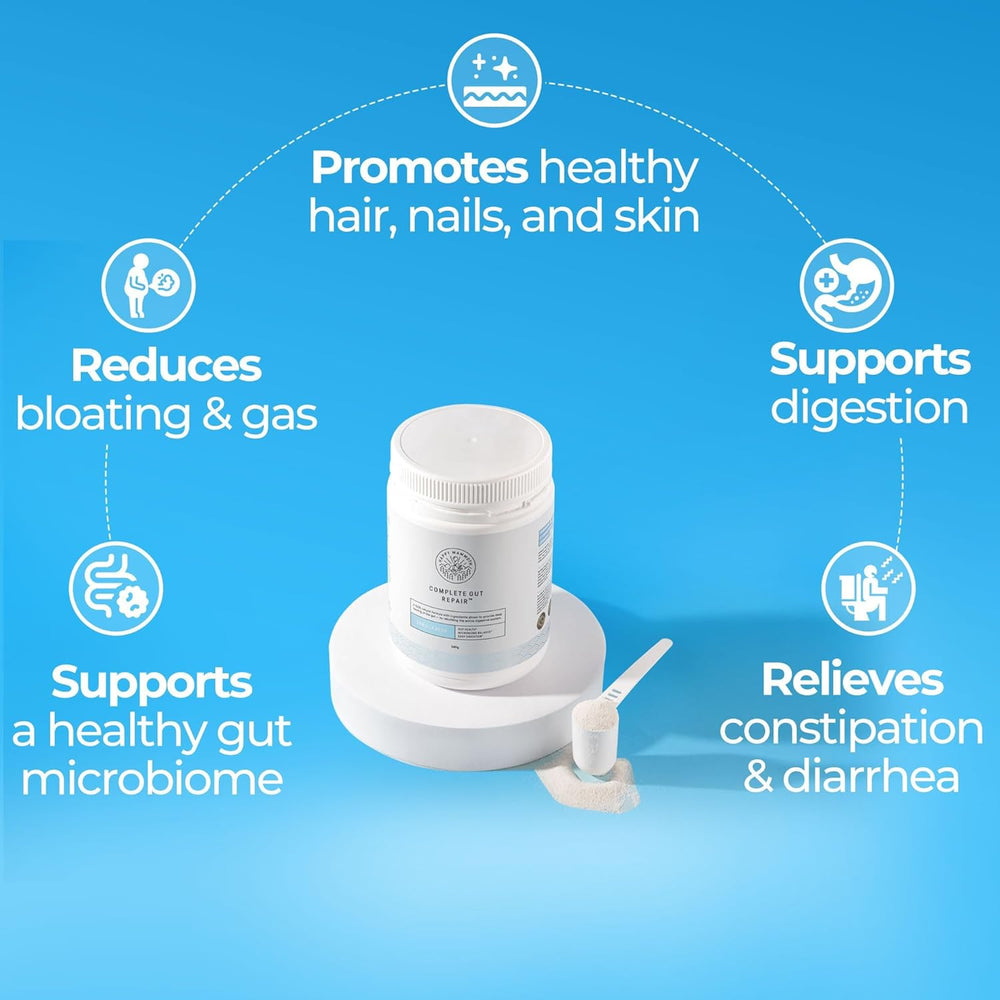 Happy Mammoth Complete Gut Repair - Vanilla Bean | Gut Health Supplement | Leaky Gut, Microbiome Balance & Easy Digestion | Lab Tested | 360g | Organic Wellness Hub