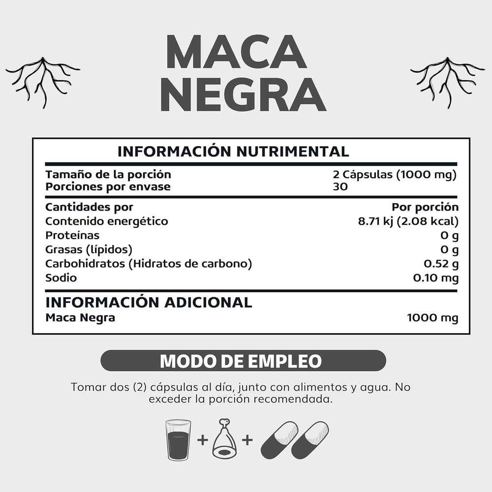 Organic Black Maca Root 500mg | Peruvian Energy, Stamina & Hormone Support | Non-GMO GMP | Organic Wellness Hub