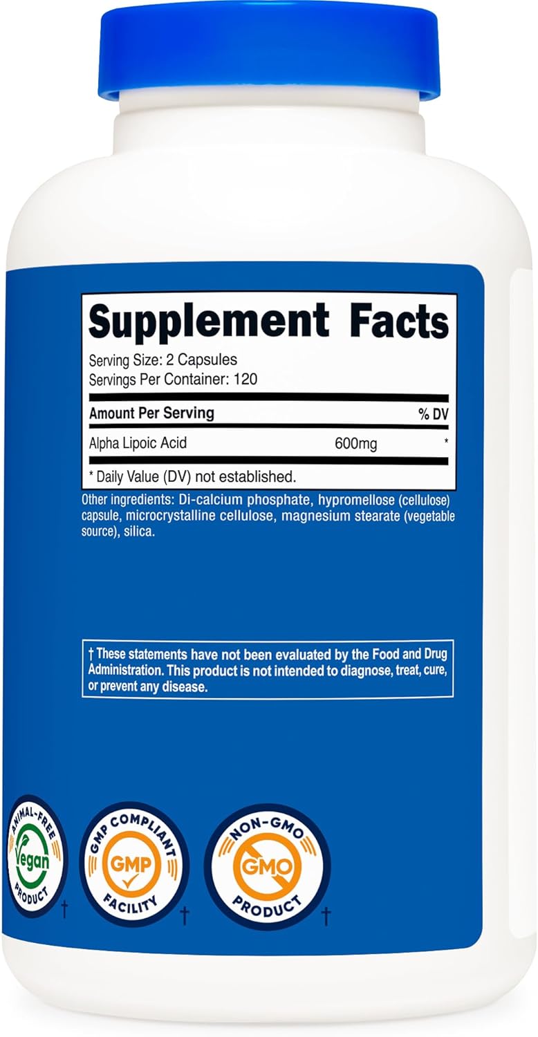 Nutricost Alpha Lipoic Acid 600mg (3 Pack) – 720 Capsules Total | Premium ALA Supplement | Organic Wellness Hub