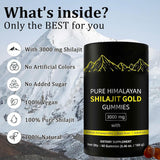 Pure Himalayan Shilajit Gold Gummies 3000mg | KSM-66 Ashwagandha, Black Musli & Gokshura | Natural Energy, Stamina & Focus | Lab Tested | Organic Wellness Hub