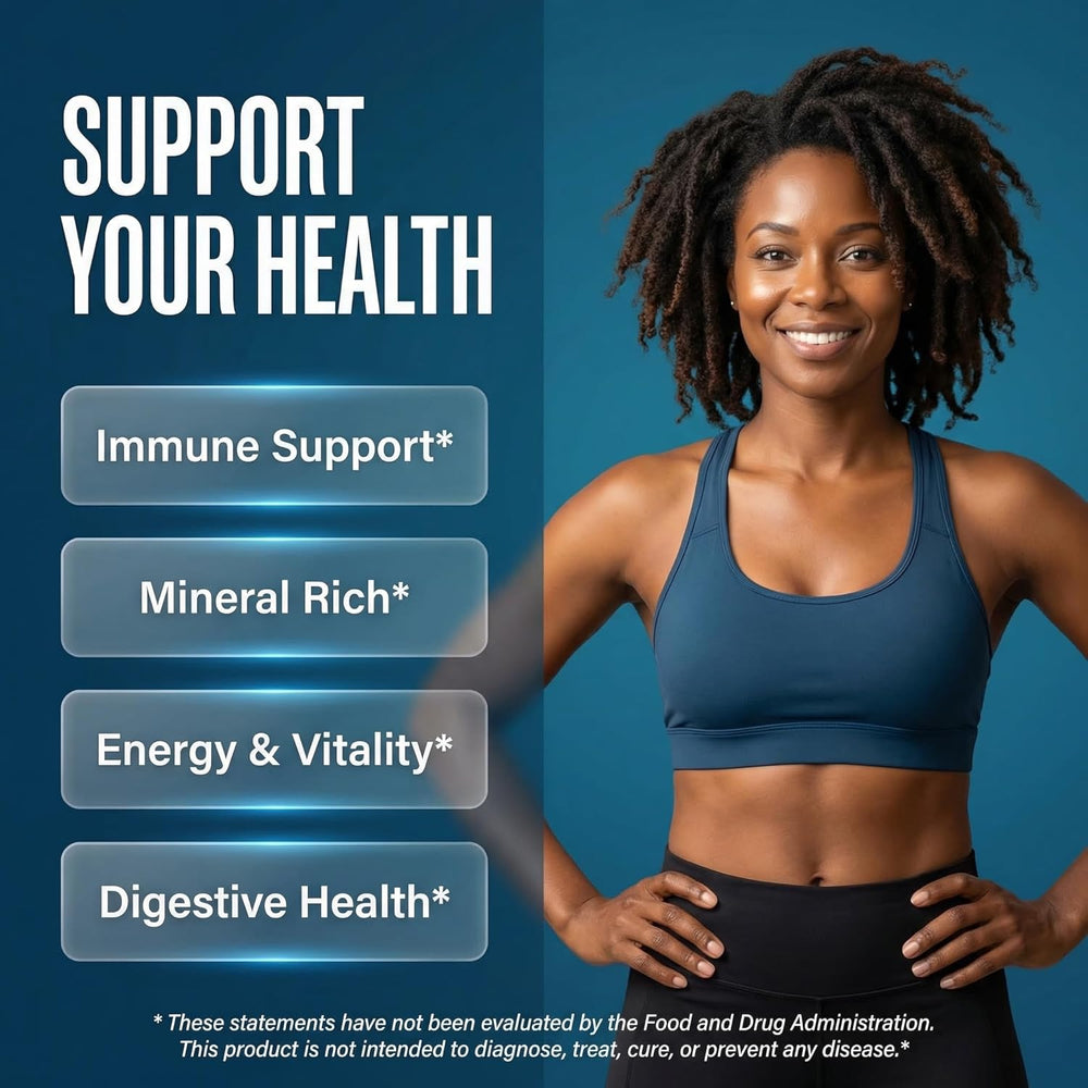 Sea Moss Black Seed Oil Ashwagandha Burdock Root Supplement | 60 Capsules | All-in-1 MultiMineral™ Blend | Irish Sea Moss, Bladderwrack, Turmeric, Elderberry, Chlorophyll & More | Immune, Energy & Thyroid Support