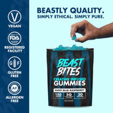 Beast Bites Creatine Infused Gummies — 5g Creapure® Per Serving | 150 Gummies | Sweet Blue Raspberry | Organic Wellness Hub