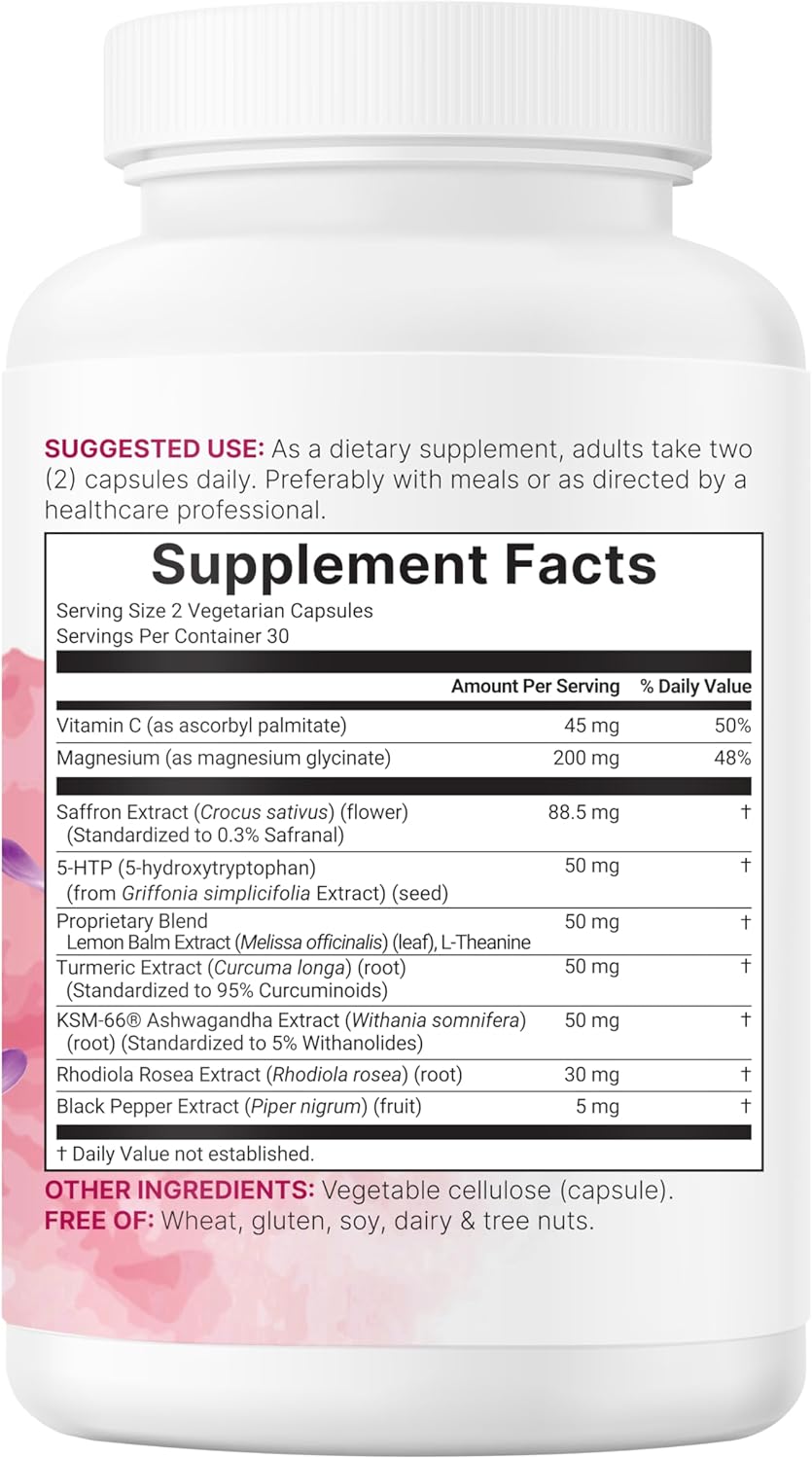 Organic Wellness Hub | Saffron+ Advanced Capsules 60ct — Clean Ingredients Only, Vegetarian, Mood Support, Lab Tested Dietary Supplement by Micro Ingredients