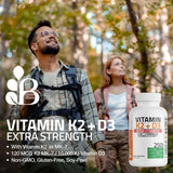 Bronson Vitamin K2 + D3 Extra Strength 120 Capsules – Bone, Heart & Immune Support | Organic Wellness Hub
