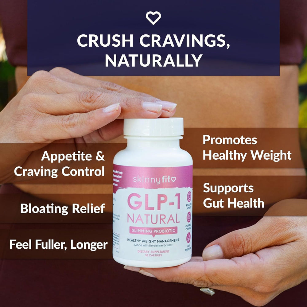 SkinnyFit GLP-1 Natural Slimming Probiotic 3-Pack | Berberine Extract for Appetite Control, Cravings & Healthy Weight Management – 90 Capsules | Organic Wellness Hub