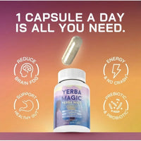 Yerba Magic Yerba Mate Capsules 3-Pack Bundle | 100% Pure Unsmoked | 75mg Natural Caffeine | 180 Capsules – 90-Day Supply