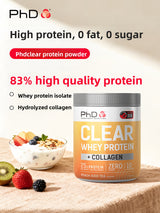 PhD Clear Whey Protein + Collagen | Peach Iced Tea | 25g Protein, Zero Sugar | Informed Sport Tested | 10 Servings | Lab Tested | Organic Wellness Hub