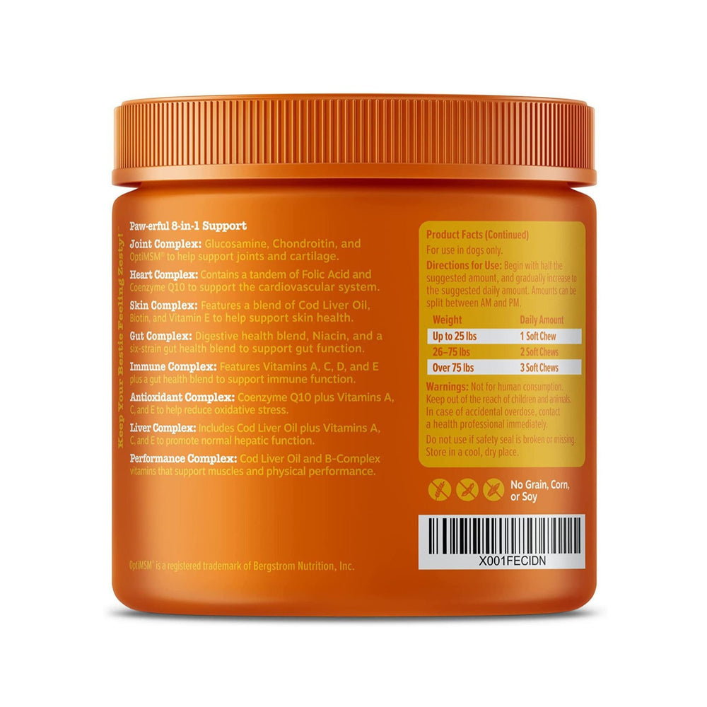 8-in-1 Bites Dog Multivitamin Soft Chews | Hip, Heart, Immunity & Gut Support - 90 Count | Organic Wellness Hub