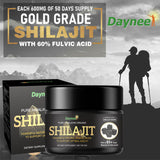 Daynee Pure Himalayan Organic Shilajit Resin 50g | 85+ Trace Minerals & Fulvic Acid | Organic Wellness Hub