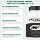 Ethiopian Black Seed Oil 100% Pure Softgels – Set of 3 (180 Softgels) | Natural Antibiotic, Immune & Gut Support | Lab Tested | Organic Wellness Hub