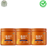 8-in-1 Bites Dog Multivitamin 3-Pack Bundle | 270 Soft Chews | Hip, Heart & Immunity Support | Organic Wellness Hub
