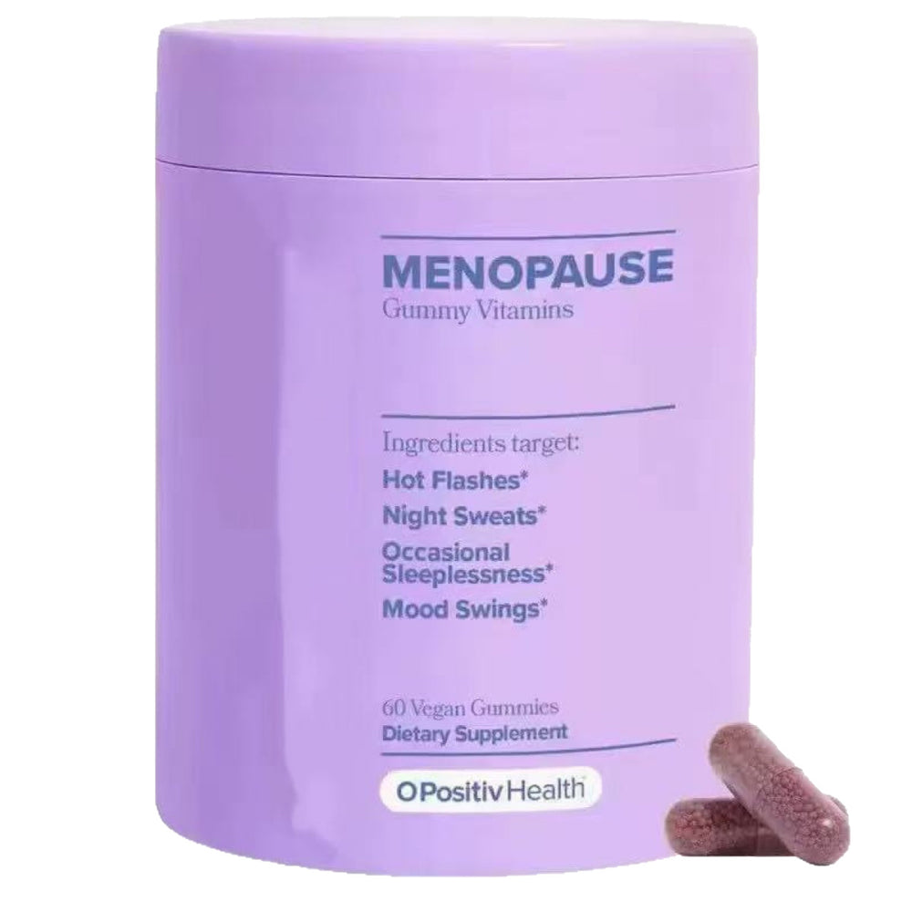 Meno Menopause Gummy Vitamins by O Positiv | Hot Flashes, Night Sweats & Mood Support | 60 Vegan Gummies | Dietary Supplement