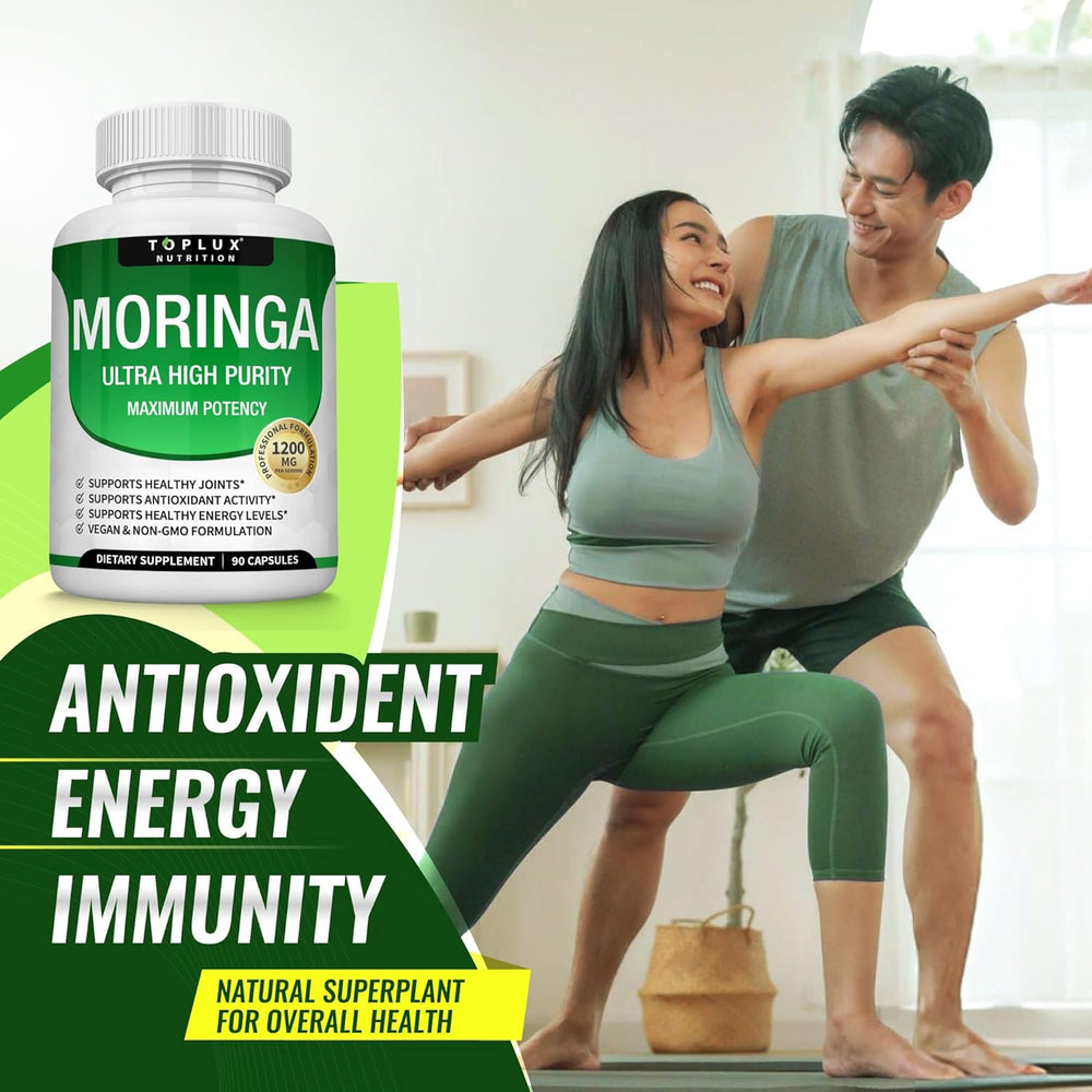 Moringa Capsules 3-Pack Bundle – 1200mg | Ultra High Purity | Vegan & Non-GMO | Lab Tested | Organic Wellness Hub