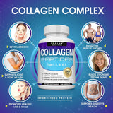 Collagen Peptides Capsules – 5 Types (I, II, III, V, X) | 1800mg Per Serving | Lab Tested | Organic Wellness Hub