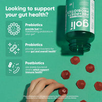 Goli Nutrition World's First 3-in-1 Pre+Post+Probiotics Gummies — 3-Pack Bundle (180 Gummies) | Lab Tested | Digestive Health, Immune Support & Balanced Gut Dietary Supplement