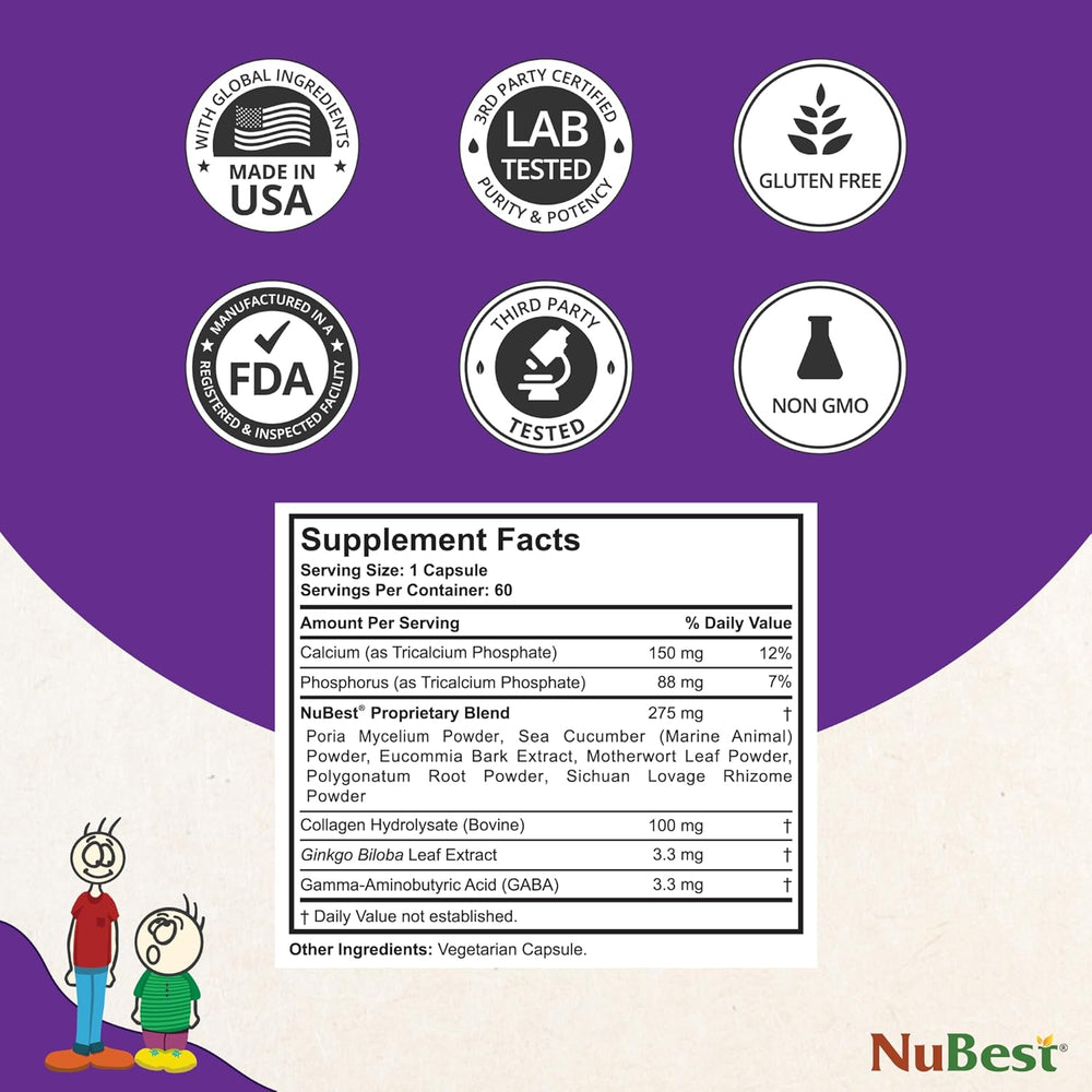 NuBest Tall Growth Formula Capsules - 60 Capsules | Bone Health & Daily Nutrition Support | Organic Wellness Hub