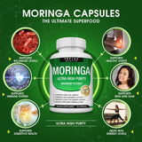 Moringa Capsules 3-Pack Bundle – 1200mg | Ultra High Purity | Vegan & Non-GMO | Lab Tested | Organic Wellness Hub