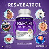 Resveratrol Complex 1800mg Natural Antioxidant 90 Capsules (3 PCS Set) | Lab Tested & Quality Guaranteed | Organic Wellness Hub