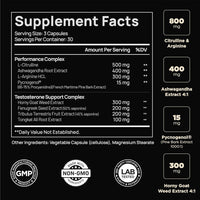 2 Pack Terra ELMNT Testosterone Support for Men – Ashwagandha, Pycnogenol, Tongkat Ali, Horny Goat Weed & Tribulus | 2 x 90 Capsules | 180 Caps Total | Natural Test Booster