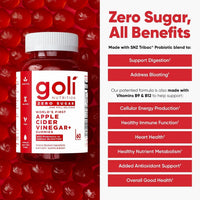 Goli Apple Cider Vinegar Plus Gummies Zero Sugar 3 Pack | 180 Gummies | Worlds First ACV Gummy | With Probiotics for Bloating | Unfiltered ACV | Vegan Non GMO Gluten Free Dietary Supplement