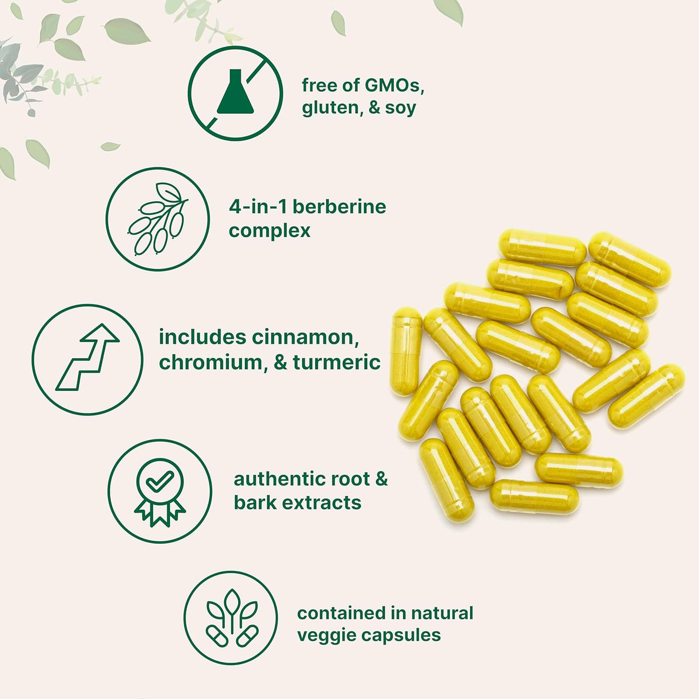 Micro Ingredients Berberine with Ceylon Cinnamon, Chromium & Turmeric - 240 Vegetarian Capsules | Premium Blood Sugar & Metabolism Support Supplement