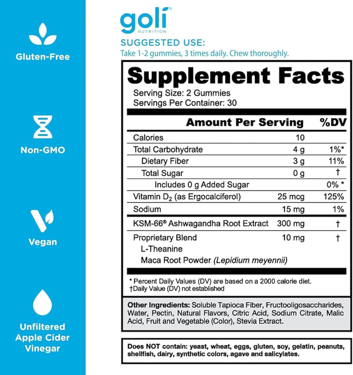 Goli Ashwagandha Plus Gummies Zero Sugar 3 Pack | 180 Gummies | Americas Number 1 | KSM 66 | L Theanine | Maca | Vitamin D | Relax Restore Unwind | Vegan Non GMO Gluten Free