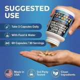 Sea Moss Black Seed Oil Ashwagandha Burdock Root Supplement | 60 Capsules | All-in-1 MultiMineral™ Blend | Irish Sea Moss, Bladderwrack, Turmeric, Elderberry, Chlorophyll & More | Immune, Energy & Thyroid Support