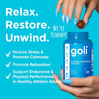 Goli Nutrition Ashwagandha Gummies 3 Pack | 180 Gummies | KSM 66 Clinically Proven | Relax Restore Unwind | Mixed Berry | Stress Relief | Sleep Support | Vegan Non GMO Gluten Free