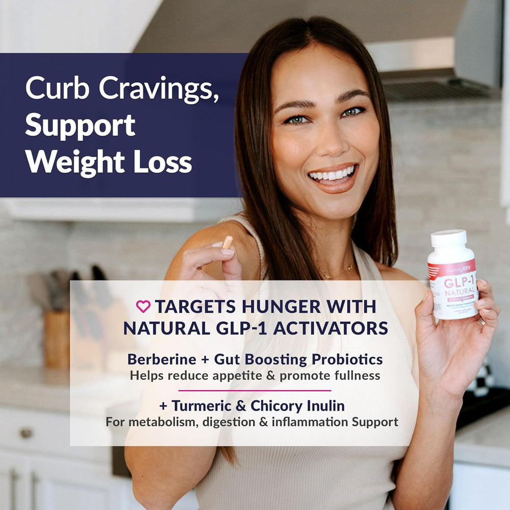 SkinnyFit GLP-1 Natural Slimming Probiotic | Berberine Extract for Appetite Control, Cravings & Healthy Weight Management - 30 Capsules | Organic Wellness Hub