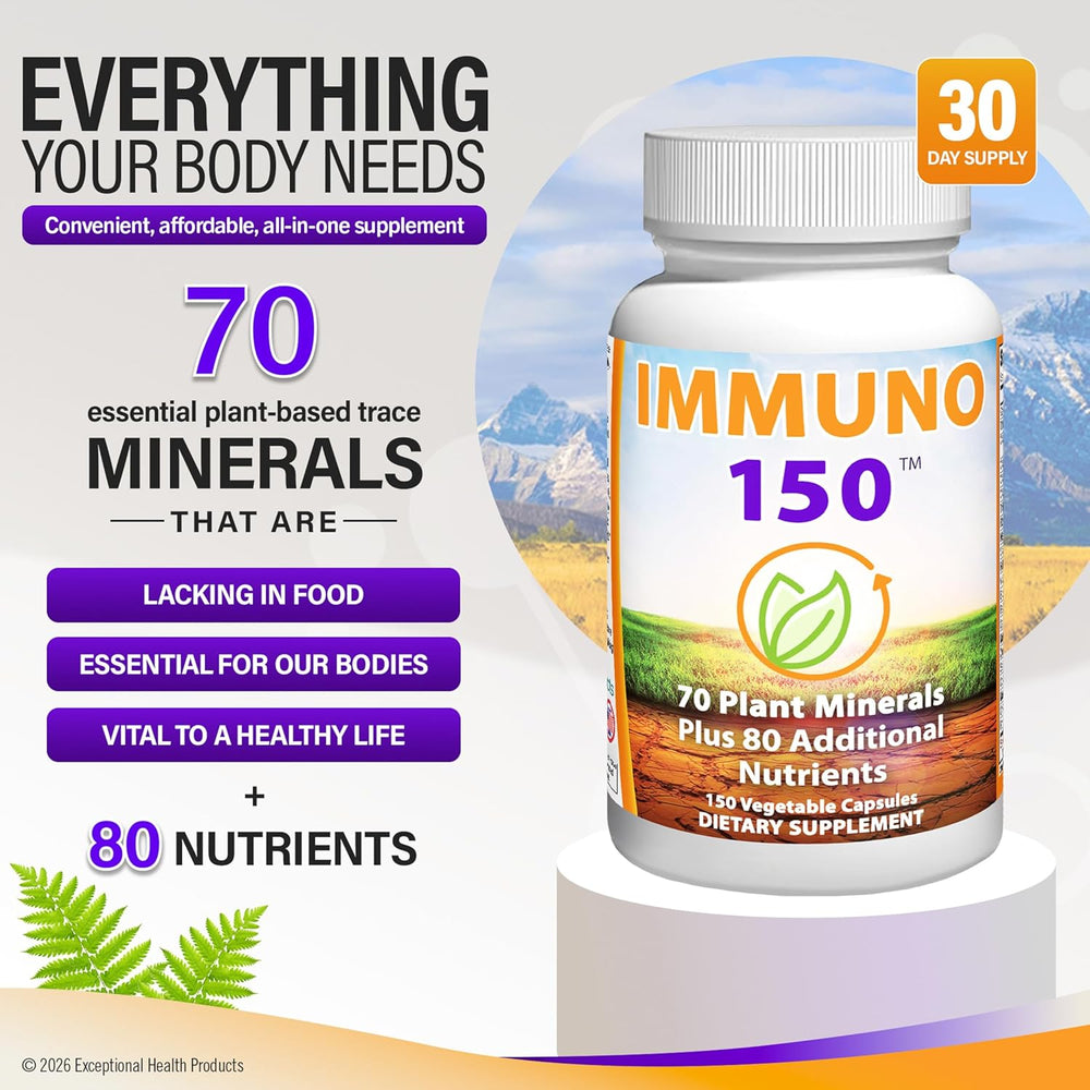 Immuno 150 – 70 Plant Minerals & 80 Nutrients Immune Support Supplement | Organic Wellness Hub