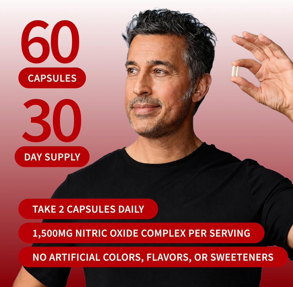 Nitric Oxide Booster Capsules 3 Pack – Circulation, Recovery & Performance Support | Organic Wellness Hub