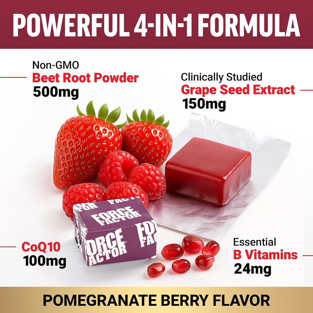 Force Factor Total Beets Heart Health 3-Pack Bundle | 180 Soft Chews | Blood Pressure Support | Organic Wellness Hub