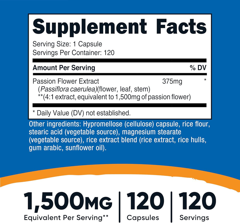 Nutricost Passion Flower Extract 1500mg (3 Pack) – 360 Capsules Total | Premium Herbal Supplement | Organic Wellness Hub