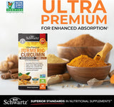 BioSchwartz Ultra Premium Turmeric Curcumin with BioPerine 1500mg - 90 Veggie Capsules | High Absorption Formula | Organic Wellness Hub