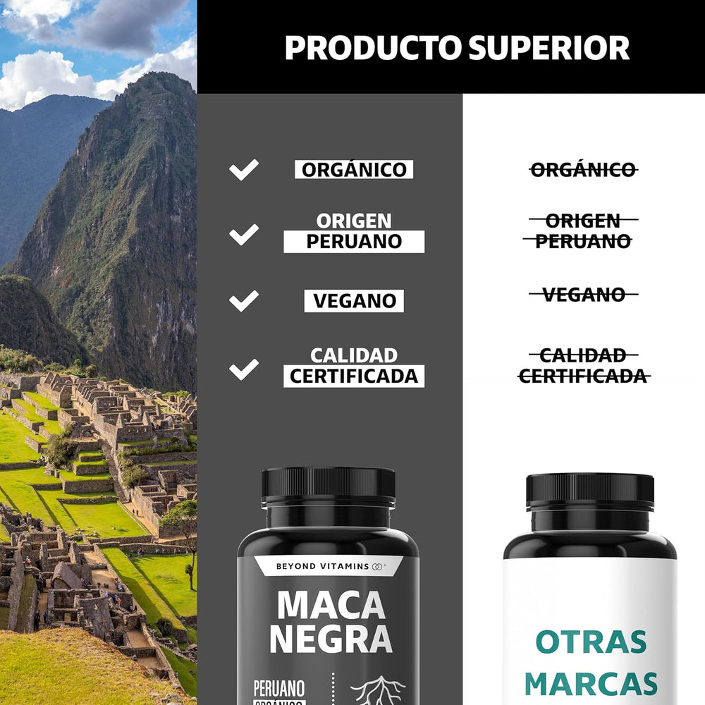 Organic Black Maca Root 500mg | Peruvian Energy, Stamina & Hormone Support | Non-GMO GMP | Organic Wellness Hub