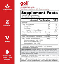 Goli Apple Cider Vinegar Plus Gummies Zero Sugar 3 Pack | 180 Gummies | Worlds First ACV Gummy | With Probiotics for Bloating | Unfiltered ACV | Vegan Non GMO Gluten Free Dietary Supplement