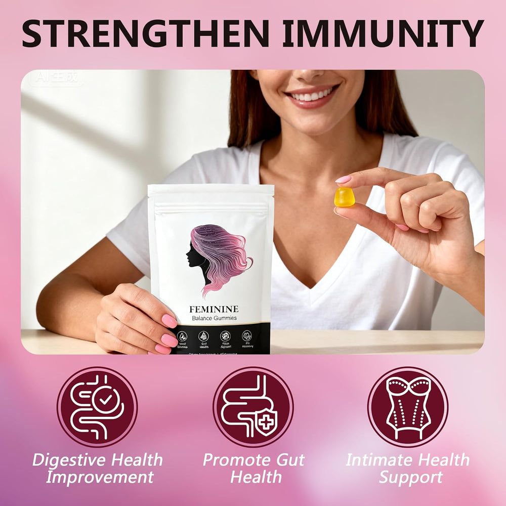 Feminine Balance Gummies 3-Pack | Yeast, Gut & pH Support | Lab Tested | Organic Wellness Hub