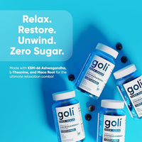 Goli Ashwagandha Plus Gummies Zero Sugar 3 Pack | 180 Gummies | Americas Number 1 | KSM 66 | L Theanine | Maca | Vitamin D | Relax Restore Unwind | Vegan Non GMO Gluten Free