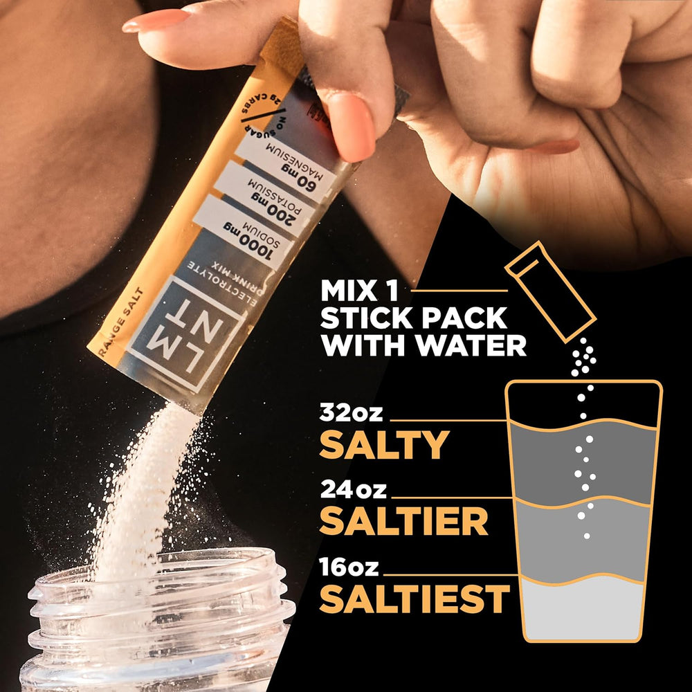 LMNT Electrolyte Drink Mix Orange Salt 30 Stick Packs (Pack of 4) | Lab Tested Hydration | Organic Wellness Hub