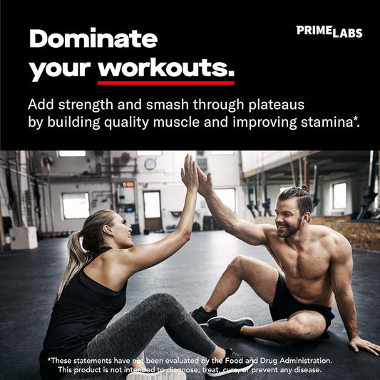 Prime Labs Prime Test Testosterone Booster for Men | Natural Stamina, Energy & Strength Supplement – 60 Caplets | Lab Tested | Organic Wellness Hub