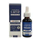 Kids L-Methylfolate 5-MTHF + Methyl B12 Liquid Drops | Berry Flavor | USDA Organic | Lab Tested | Organic Wellness Hub