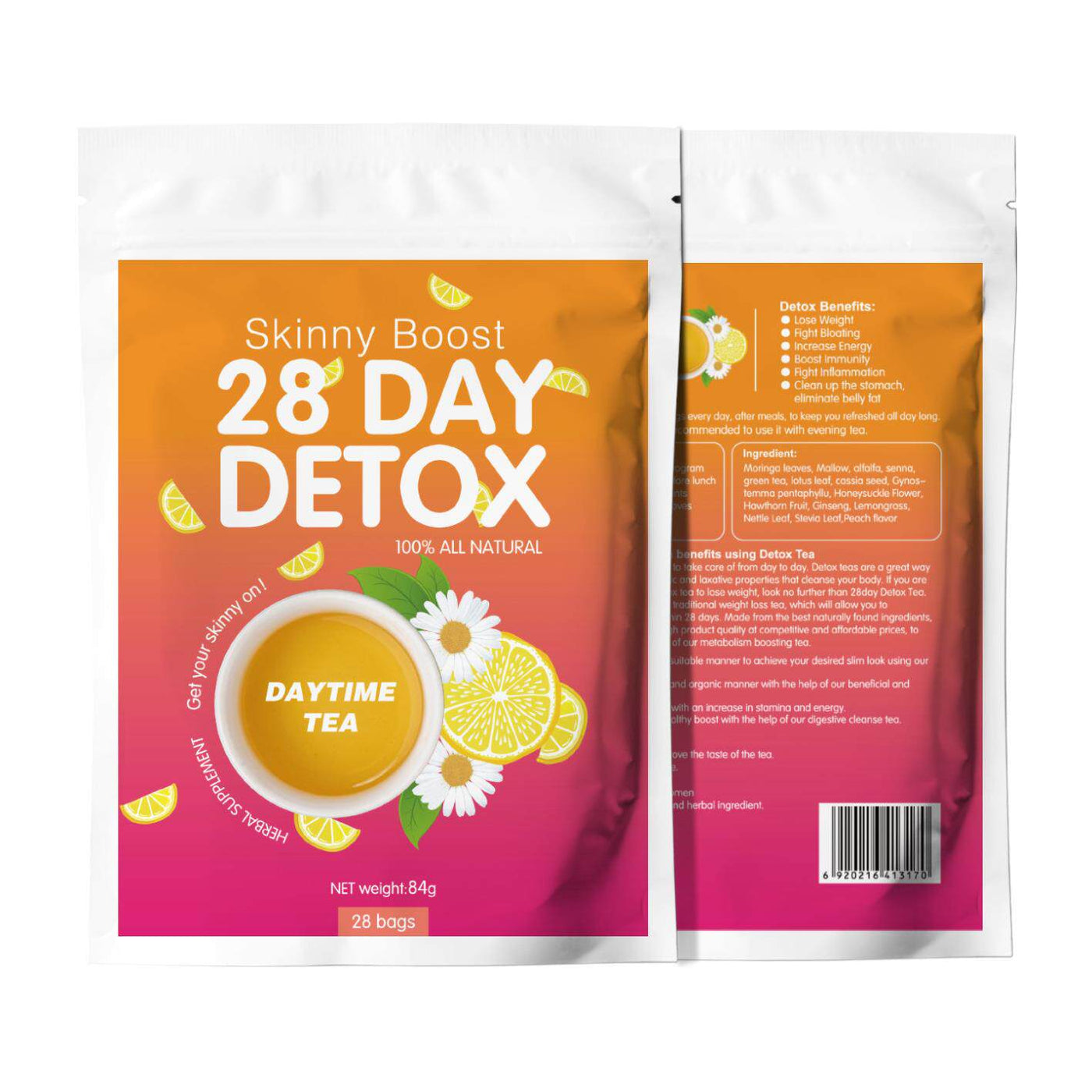 Skinny Boost 28 Day Detox Daytime Tea | 100% Natural Herbal Slimming Tea-28 Bags
