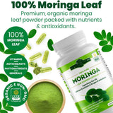 100% Pure Moringa Leaf Powder Capsules 500mg | Organic Wellness Hub