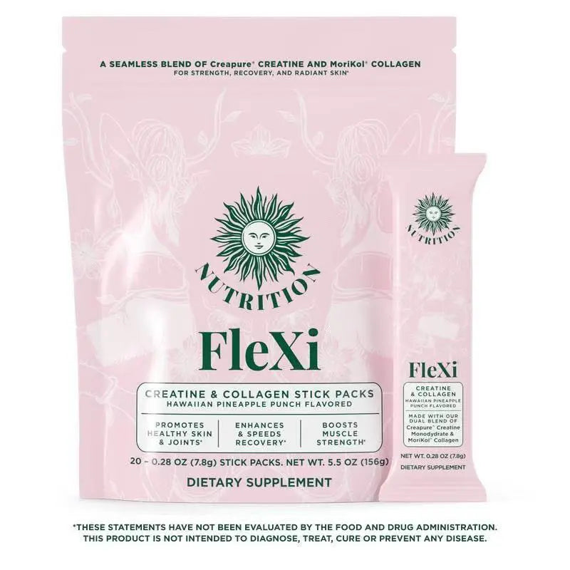 FleXi Creatine & Collagen Stick Packs | 3-Pack Bundle | Creapure® + MoriKol® | Hawaiian Pineapple Punch | Skin, Joints & Muscle Strength – Organic Wellness Hub