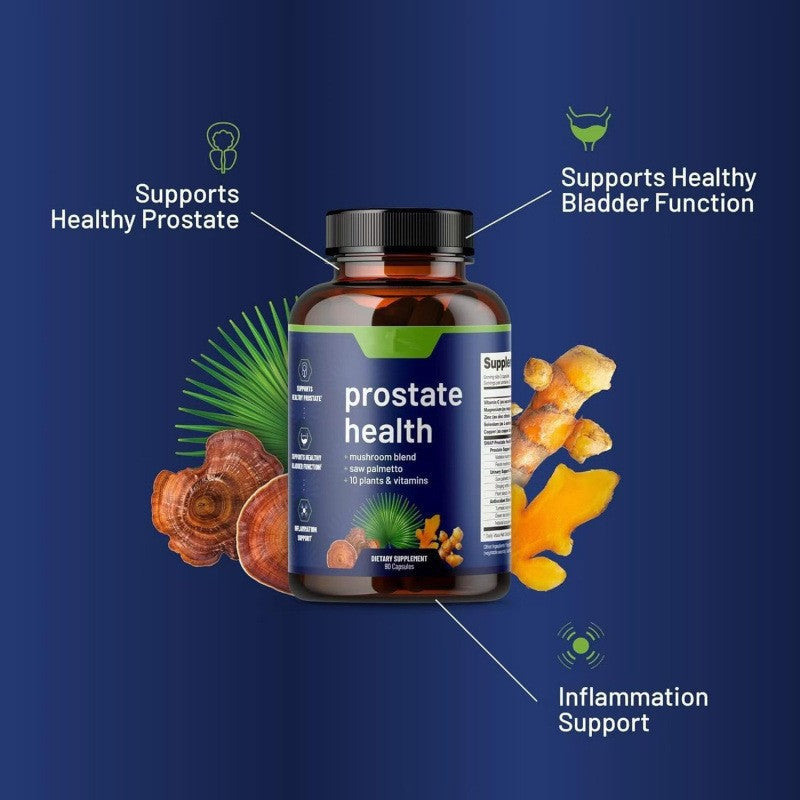 SNAP Prostate Health Supplement - Saw Palmetto, Mushroom Blend & 10 Plants | Supports Healthy Prostate, Bladder & Inflammation | 90 Capsules | Organic Wellness Hub