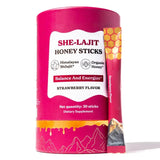 She-Lajit Honey Sticks Strawberry Flavor - Himalayan Shilajit & Organic Honey Energy Support | 30 Sticks