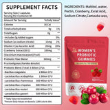 Women's Probiotic Gummies - 5 Billion CFUs | Probiotics + Prebiotics + Cranberry | No Sugar | Vegan | Non-GMO | 60 Gummies