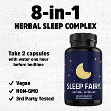 Sleep Fairy Natural Sleep Aid - 60 Vegan Capsules | Lab Tested & Quality Guaranteed | Organic Wellness Hub