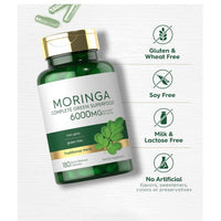 Moringa Complete Green Superfood 6000mg | 60 Quick Release Capsules | Non-GMO, Gluten Free Traditional Herb Supplement